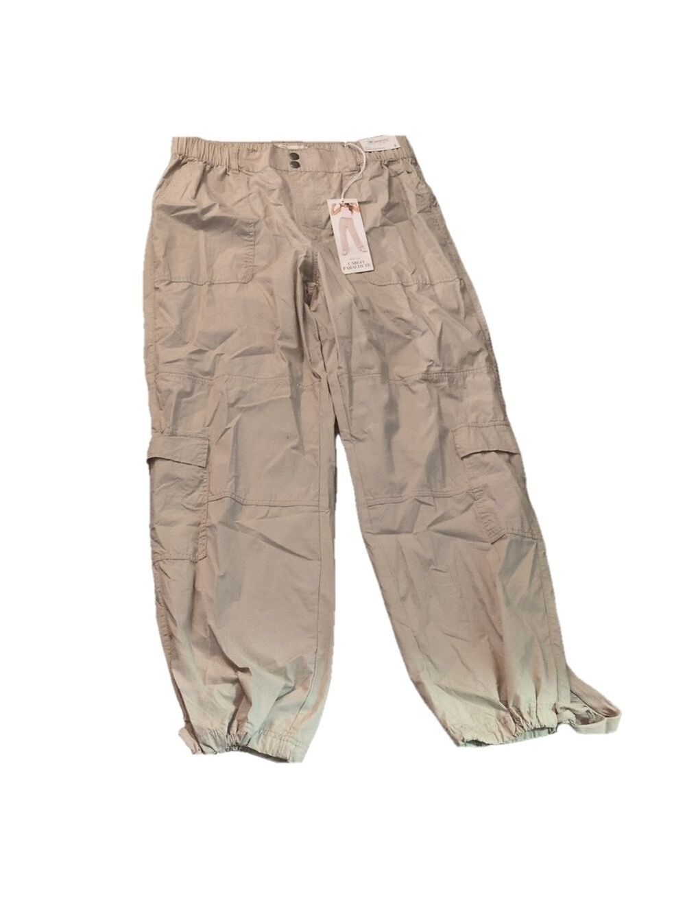 Regeneration by celebrity pink khaki mid rise cargo joggers size large